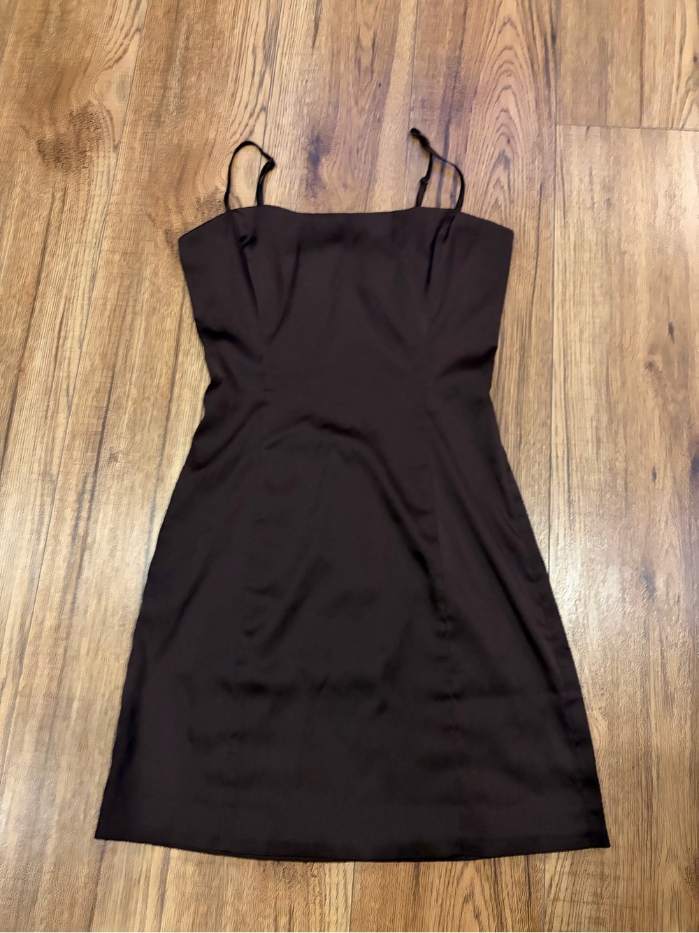 Sunday Best Chocolate Brown Spaghetti-Strap Mini Dress